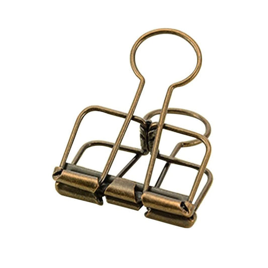 Hollow Out Paper Binder Clip Invoice Bill Clip Office Supplies Pack of 10 (M, Bronze)