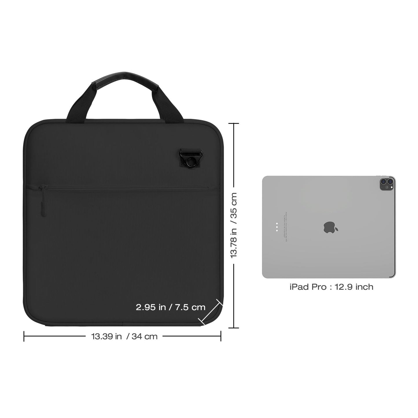 MoKo Zipper Binder, 2 Inch 3 O Ring, 5 Tab File Folders, 500 Sheets, Black