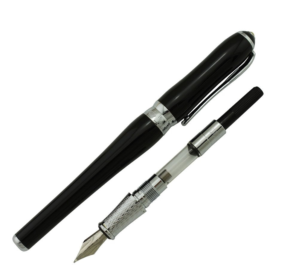 Duke Asian Calligraphy Fude Nib Fountain Pen Fine to Broad Nature Mother Pearl on Cap with Pen
