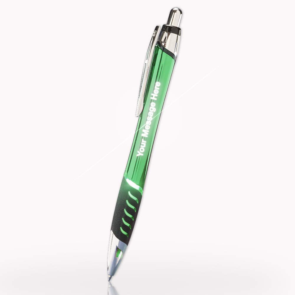 Imprints Online 5 Custom Laser-Engraved Metal Ballpoint Pens With Illuminated Engraving & Grip.