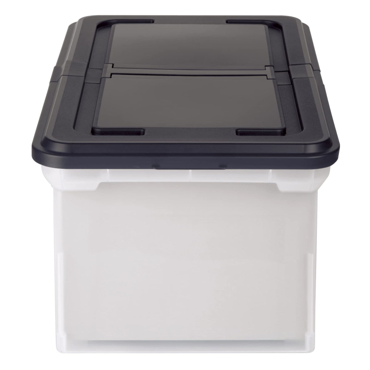 Office Depot Stackable File Tote Box, Letter Size, 14 1/4in. x 23 3/8in. x 10 7/8in., Black/Clear