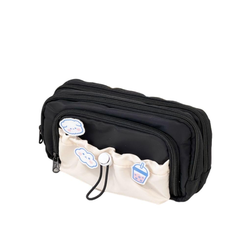 irLocy Cute Aesthetic Pencil Case Kawaii Pencil Case with Kawaii Pins Large Pencil Pouch Holder