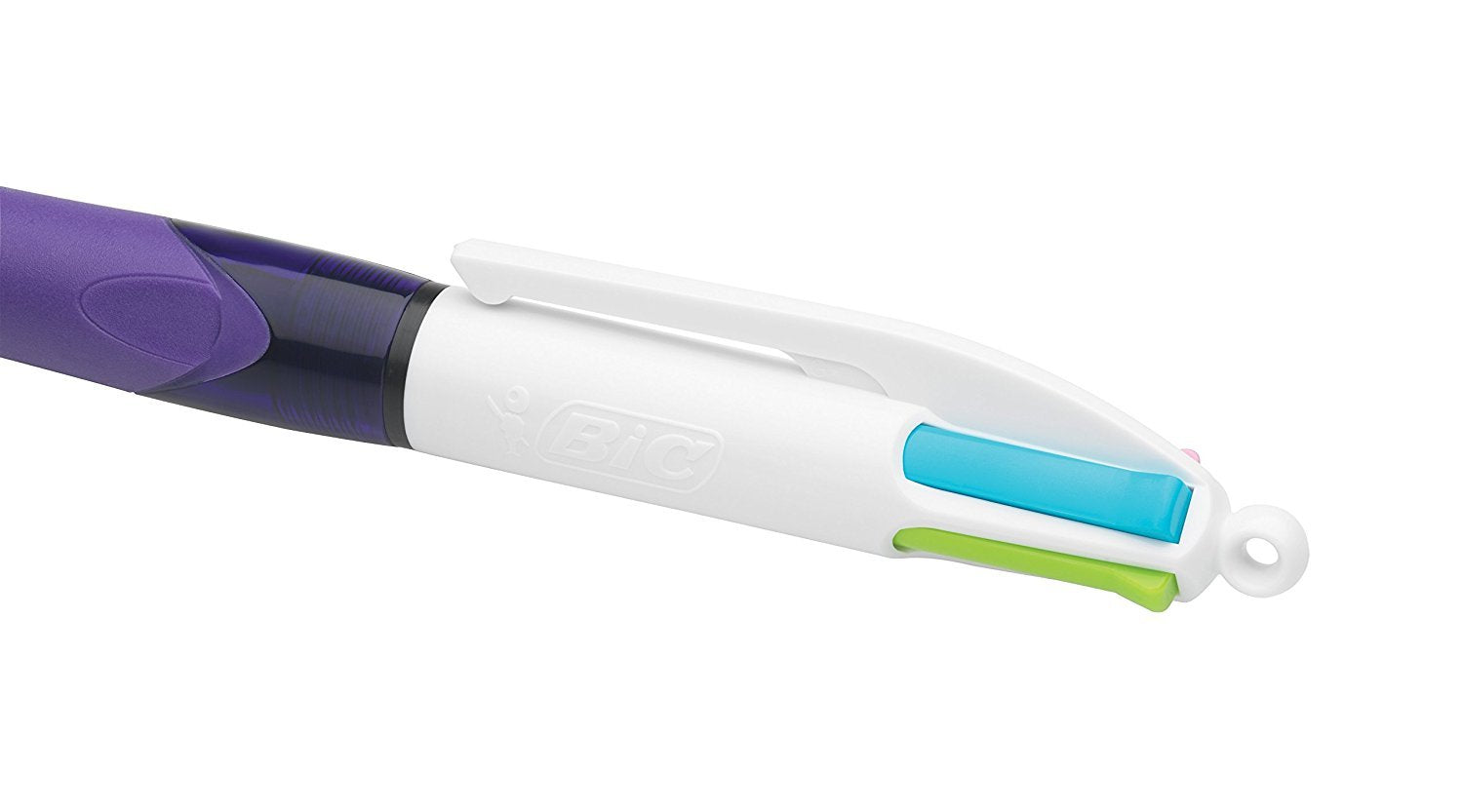 BIC 4 Colours Grip Retractable Ball Pens - Box of 12- Medium Point (1.0 mm) - Extra-Comfort Grip