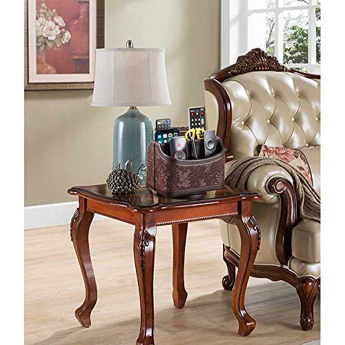 PU Leather 360° Rotatable Remote Control Holder,Nightstand TV Remote Caddy