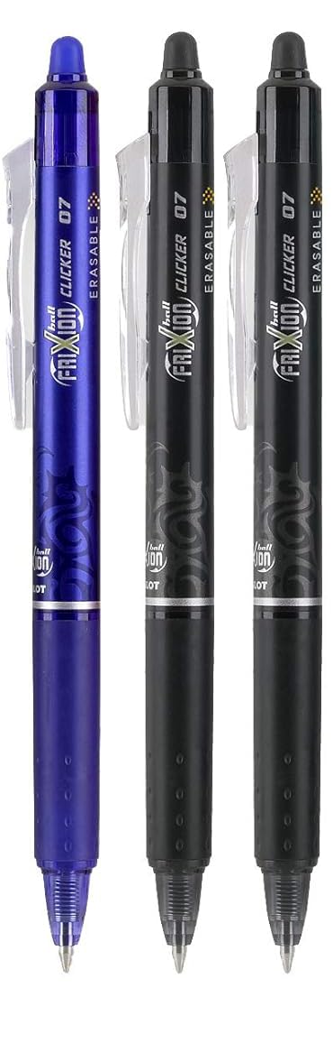 Advantage Gifts Clicker Retractable Erasable Gel Pens Fine Point (.7mm) Assorted Colors Black/Blue