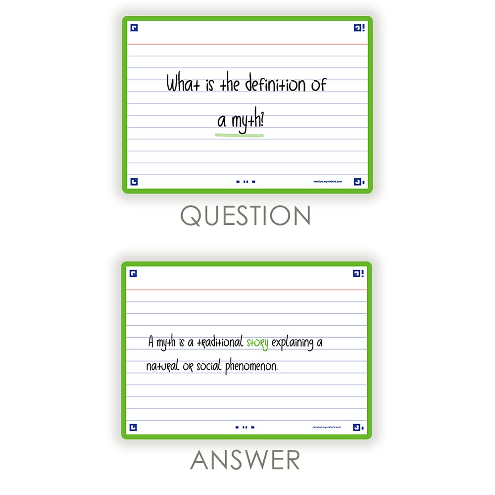 Flash Cards, Ruled with Green Frame, A6, Pack of 80