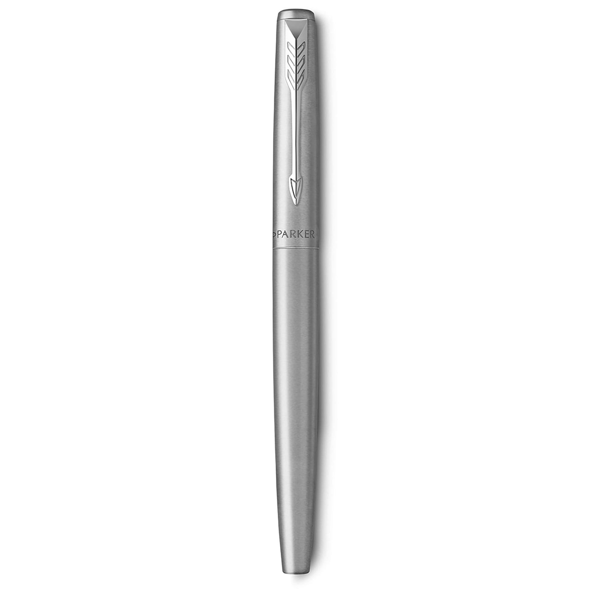 Parker Jotter Fountain Pen, Stainless Steel Body, Medium Point, Blue Ink, Includes Gift Box