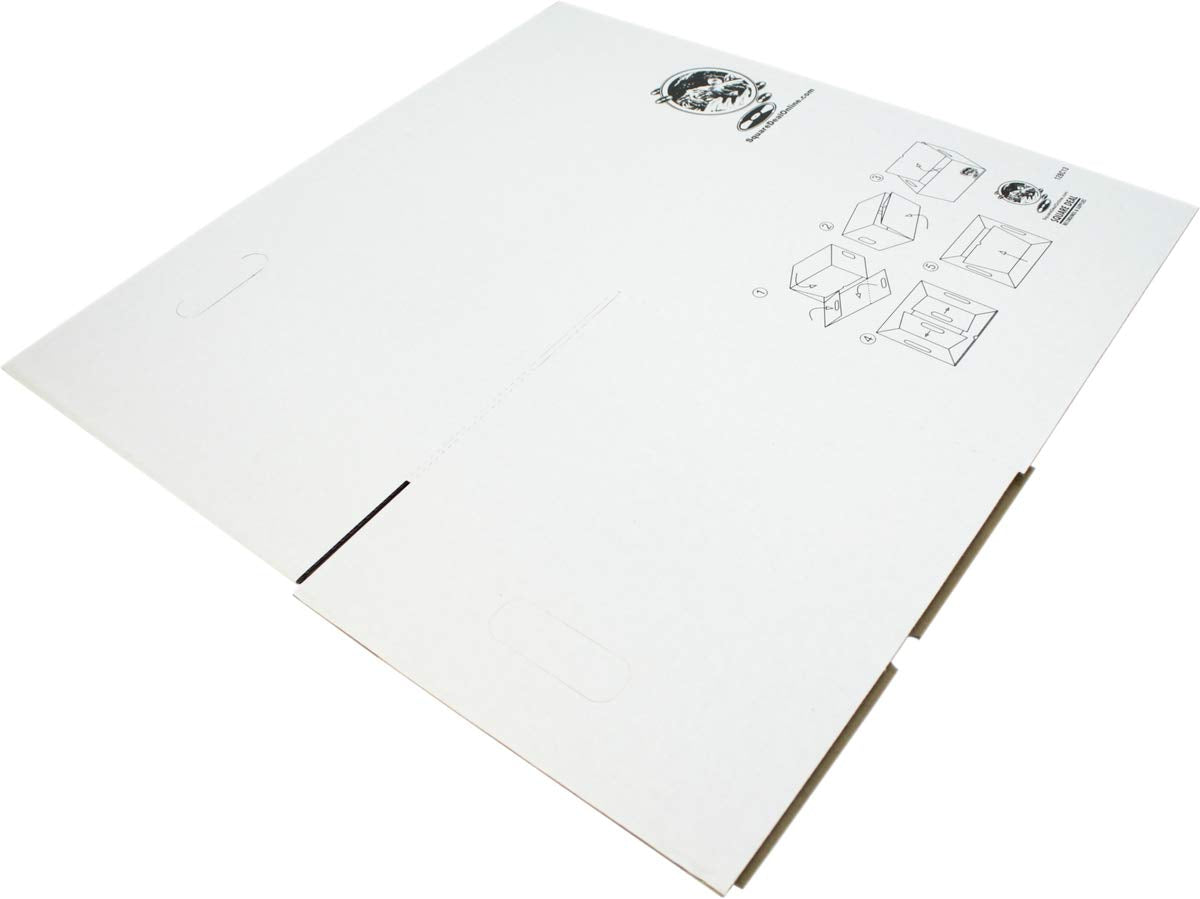 Durable 12 inch Vinyl Record Storage Box - Heavy-Duty Cardboard Construction with Removable Lid