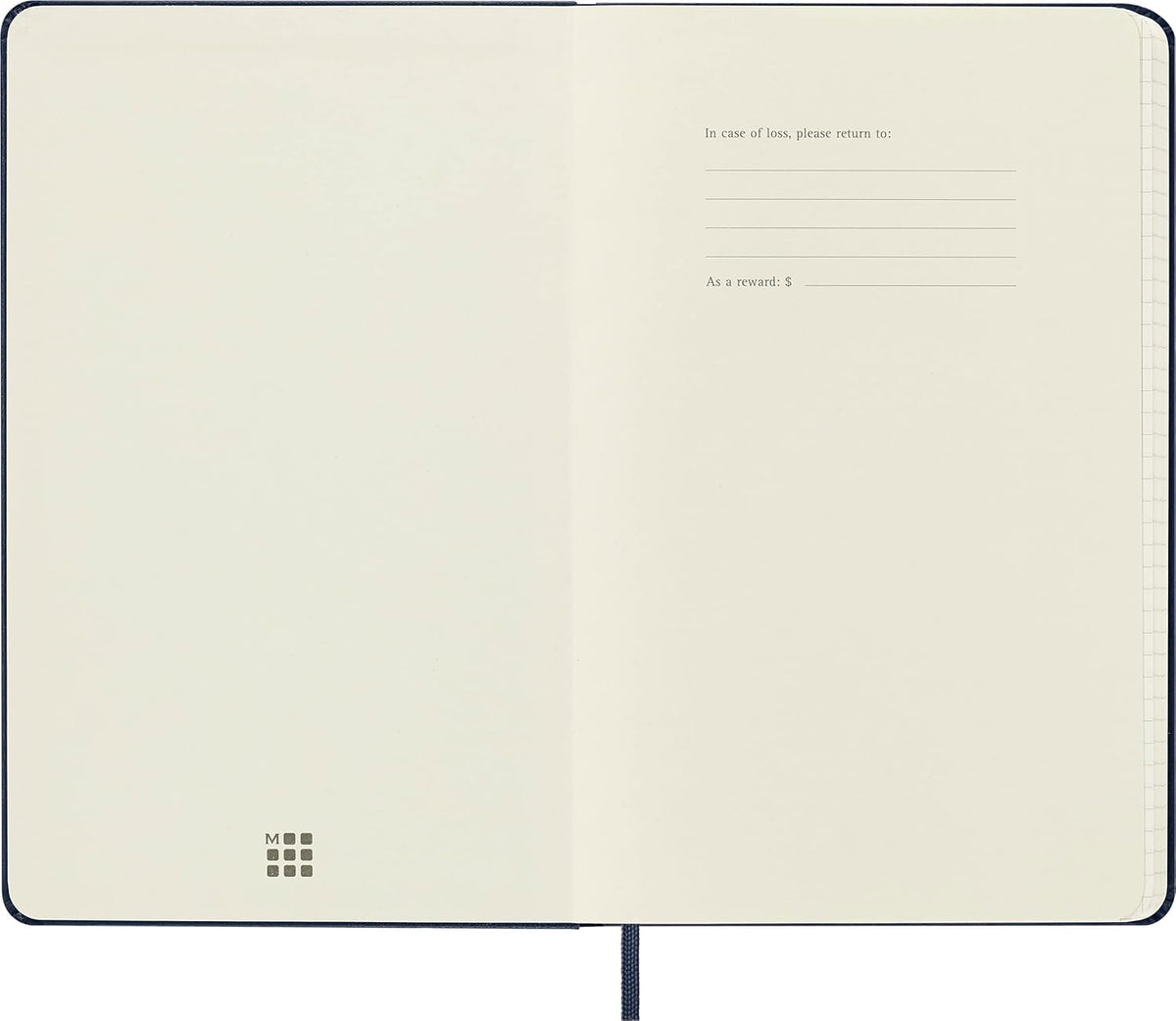 Moleskine Classic Notebook, Large, Squared, Sapphire Blue, Hard Cover (5 x 8.25)