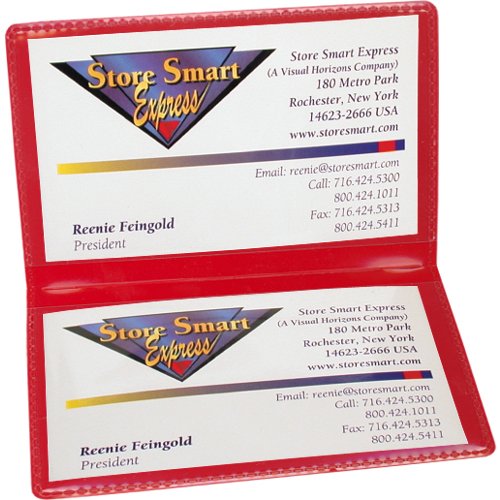 StoreSMART Red Folding Business Card Holders - 25 Pack - Polypropylene Plastic (RPP2915R25)