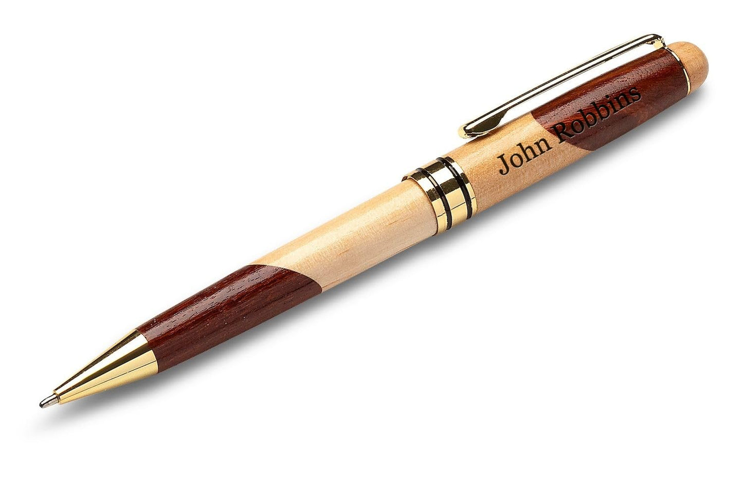 Executive Gift Shoppe | Personalized Custom Wood Pen Set with Maple and Rosewood Finish Box