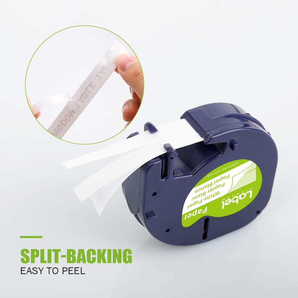 8-Pack 91330 White Paper Tape Refills 12mm x 4m (1/2" x 13') Label