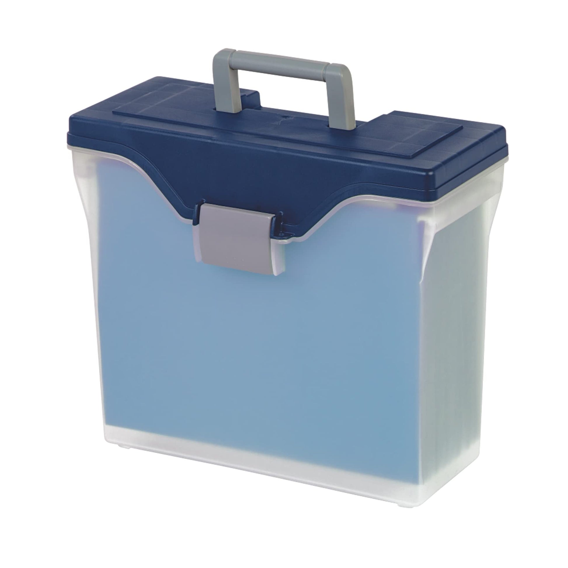 Office Depot Small Mobile File Box, Letter Size, Clear/Blue, 111092