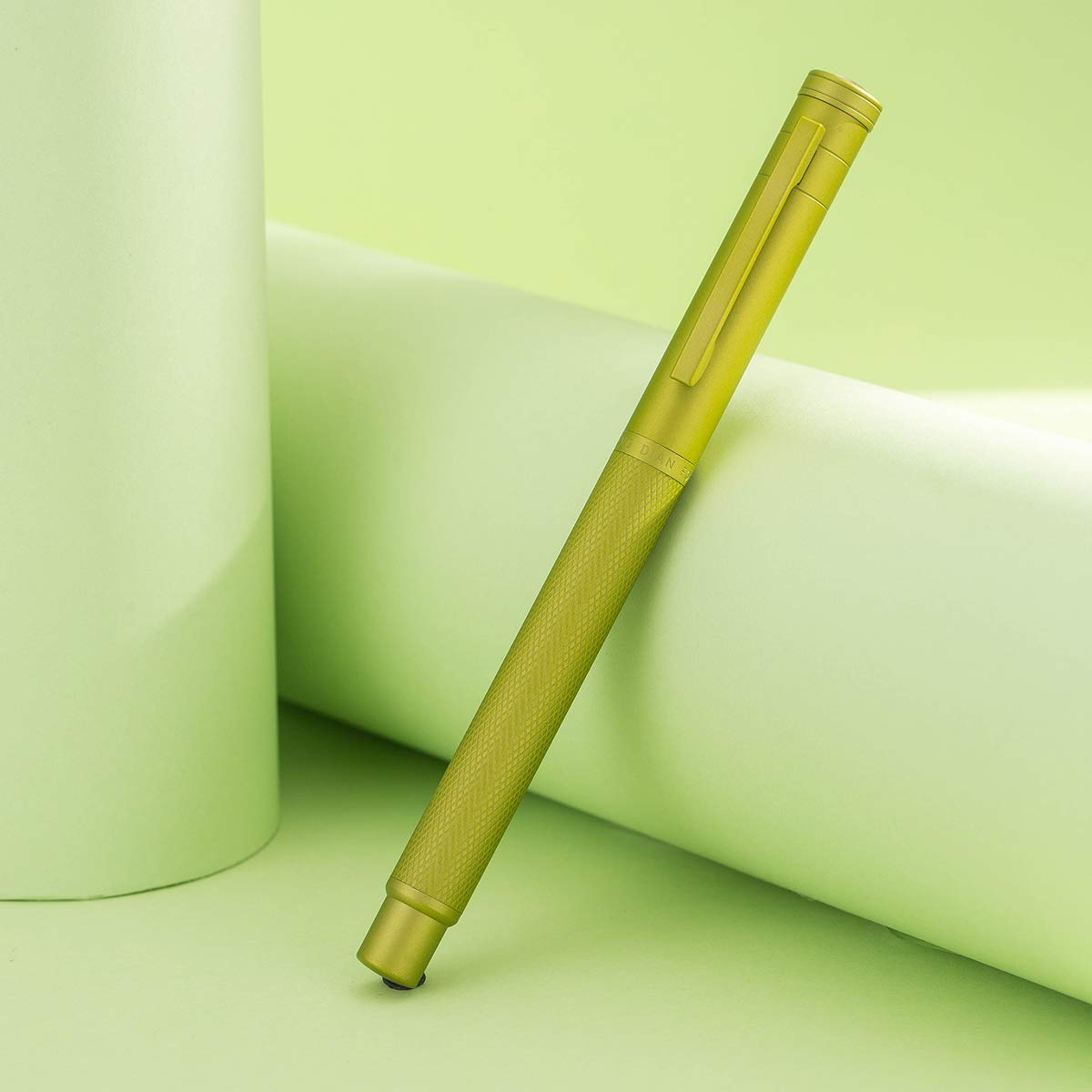Asvine Mustard Yellow Forest Fountain Pen Fine Nib, Classic Design with Converter and Metal Pen