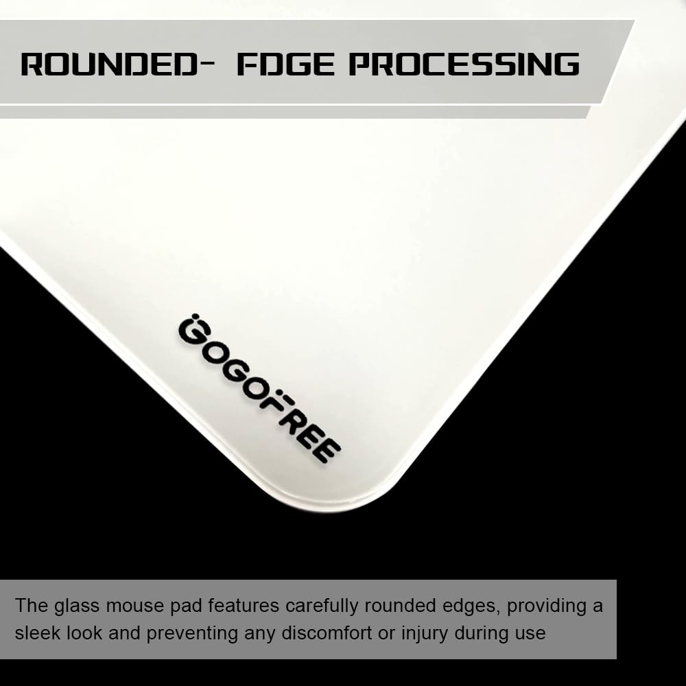 Glass Gaming Mouse Pad, Professional Esport Tempered Glass Mouse Pad Ultra-Smooth Micro-Etched