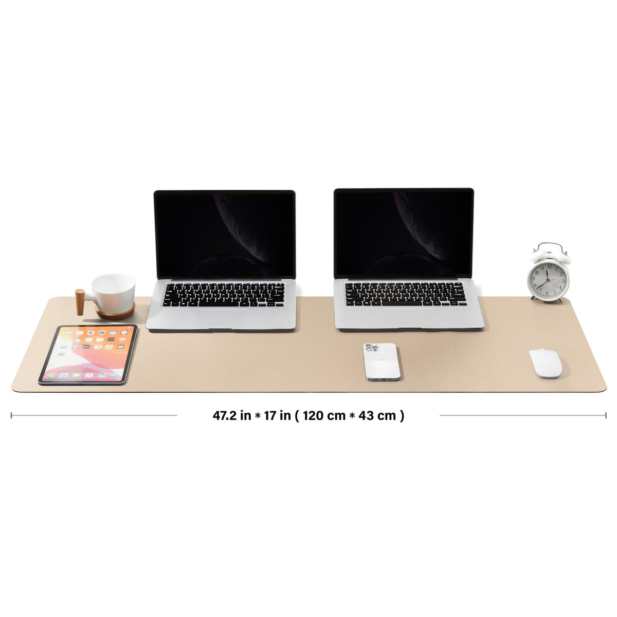 Large Desk Mat - 47.2"x 17" Non-Slip PU Desk Pad for Office and Home - Ideal for Large Mouse Pad