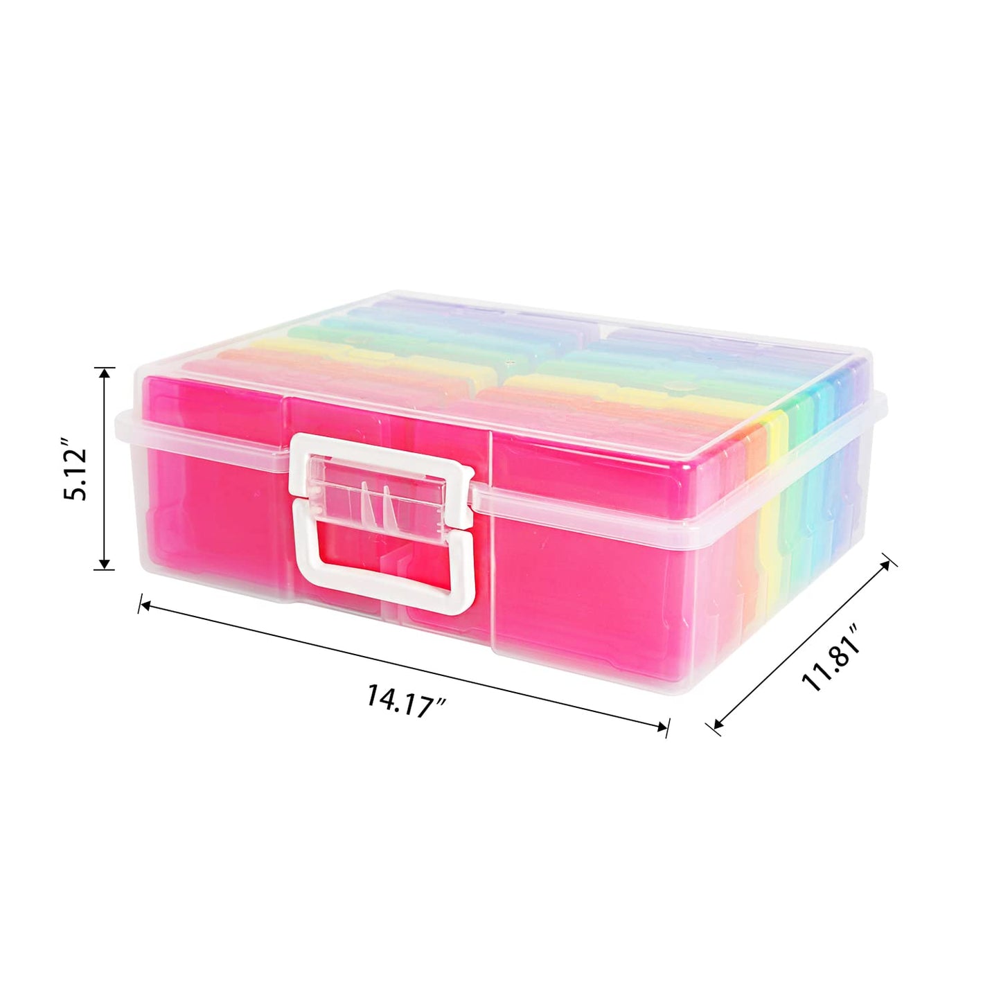 Naivees 4" x 6" Photo Storage Case with Handle, 16 Inner Photo Organizer Keeper, Extra Large