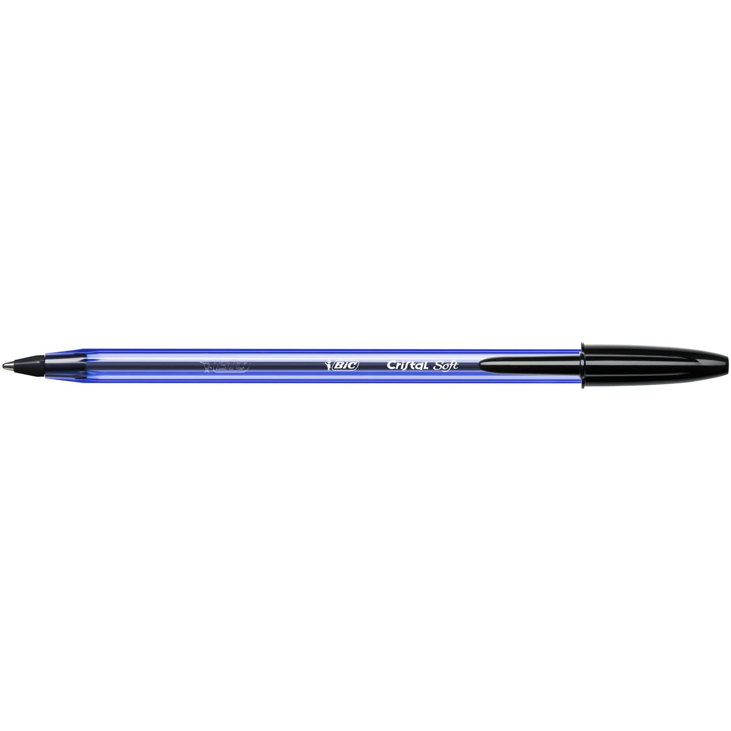 BIC 921263 Cristal Soft Ballpoint Pens Non-Retractable Black Box of 50