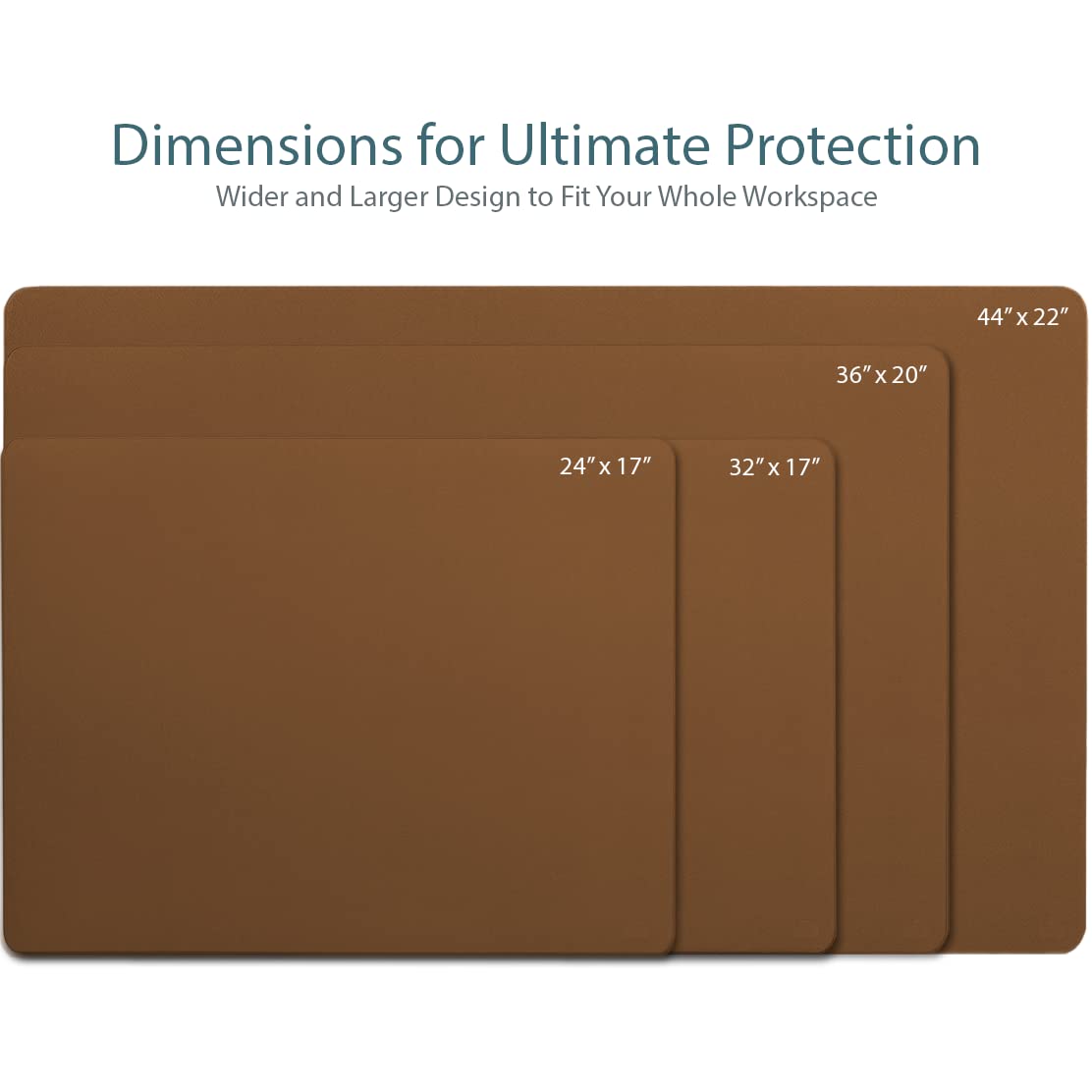 Vine Creations Leather Desk Pad - Large 36" x 20", Desk Protector with PU Leather, Mouse Pad