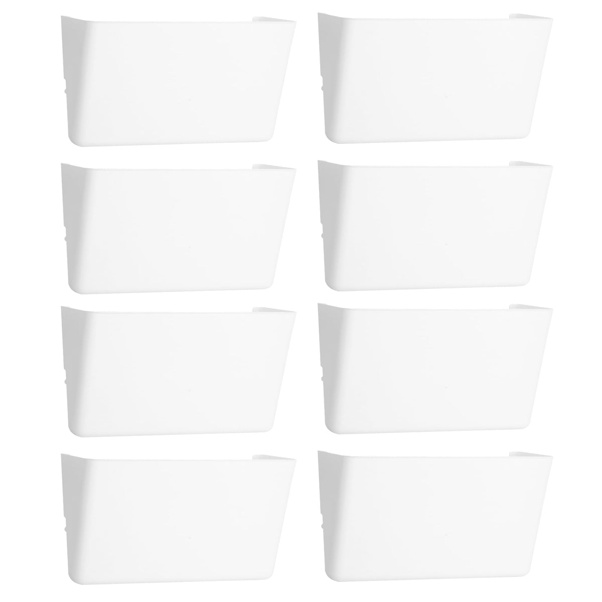 EASEPRES 8 Pack White Plastic Single Pocket Hanging File Organizer, Wall Mount Paper Mails