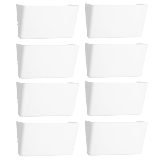 EASEPRES 8 Pack White Plastic Single Pocket Hanging File Organizer, Wall Mount Paper Mails