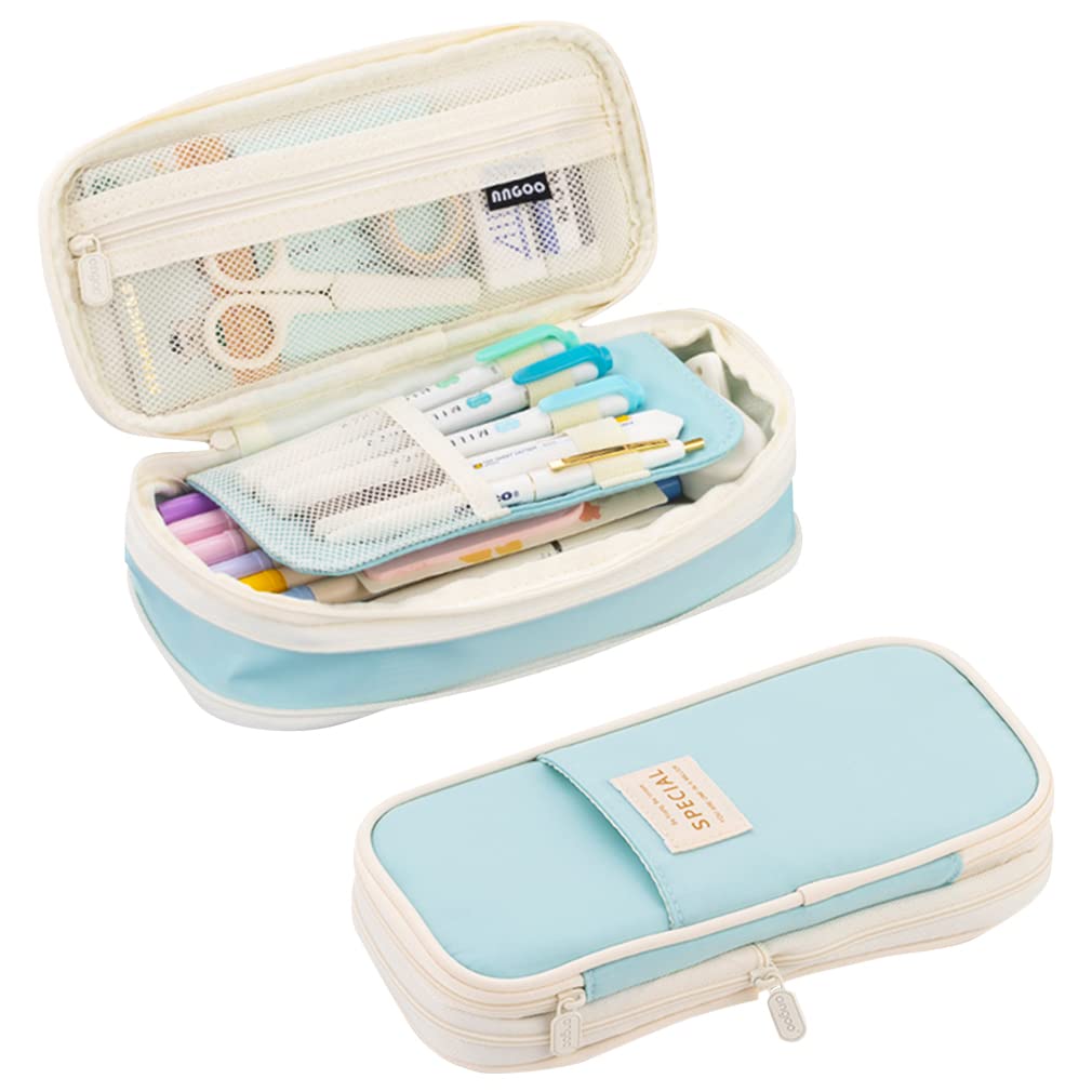 iSuperb Foldable Pencil Case Zipper Big Capacity Aesthetic Canvas Pencil Pouch Stationery