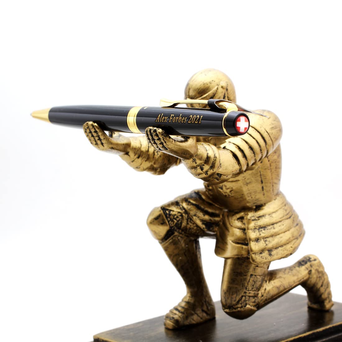 Sotania Swiss Engraved Pen – Personalized Luxury Brass Ballpoint Pen with Refill, Custom Laser
