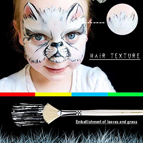 Amagic Fan Brush Set - Hog Bristle Natural Hair - Artist Soft Anti-Shedding Paint Brushes for