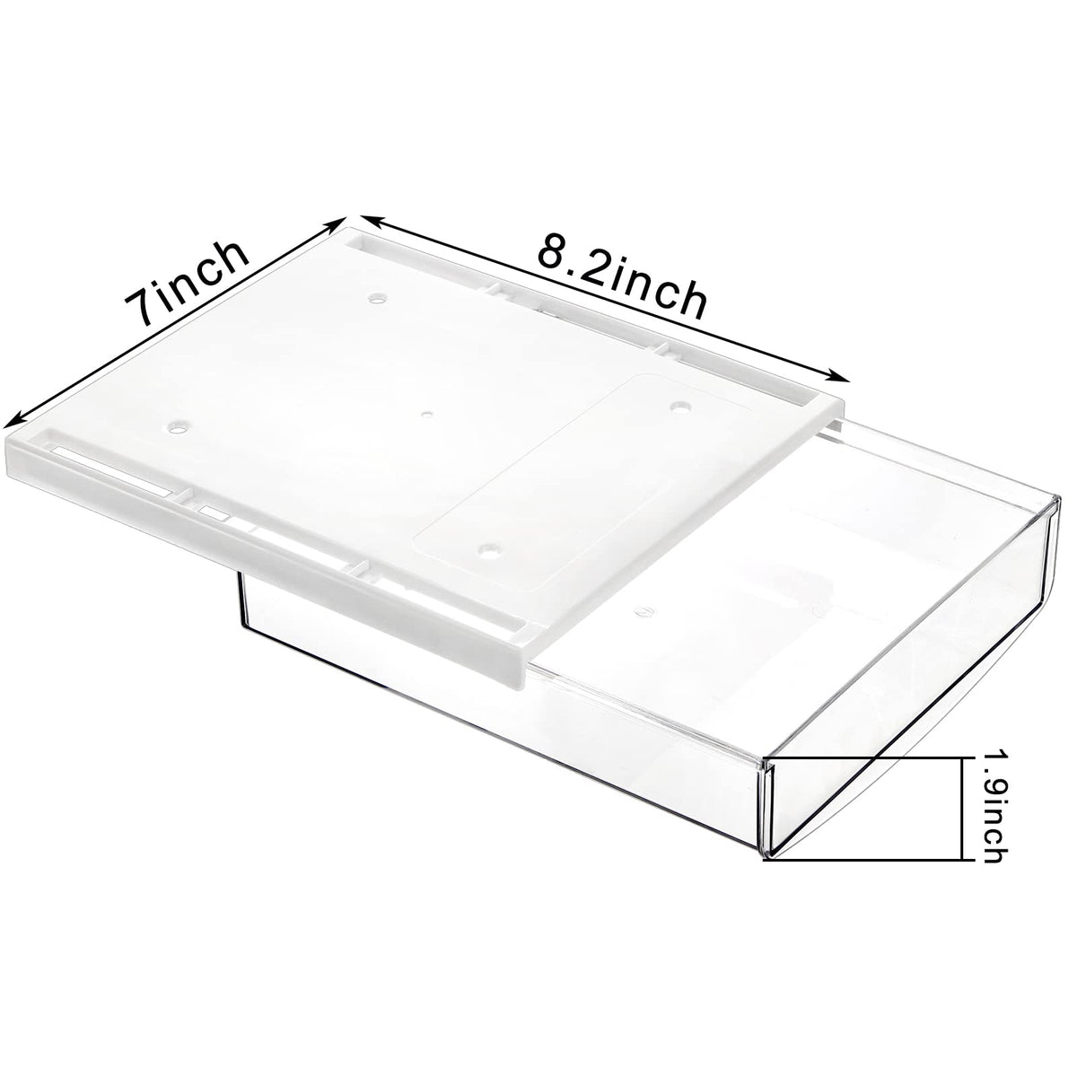 SOUJOY 3 Pack Under Desk Drawer, Self-Adhesive Slide Out Organizer Tray, Plastic Stick On Table