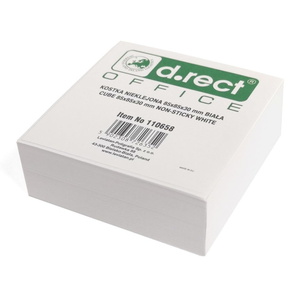 D.RECT Notepad Replacement Paper (for Note Box) | 85 x 85 x 30 mm Approx. 300 Sheets | White