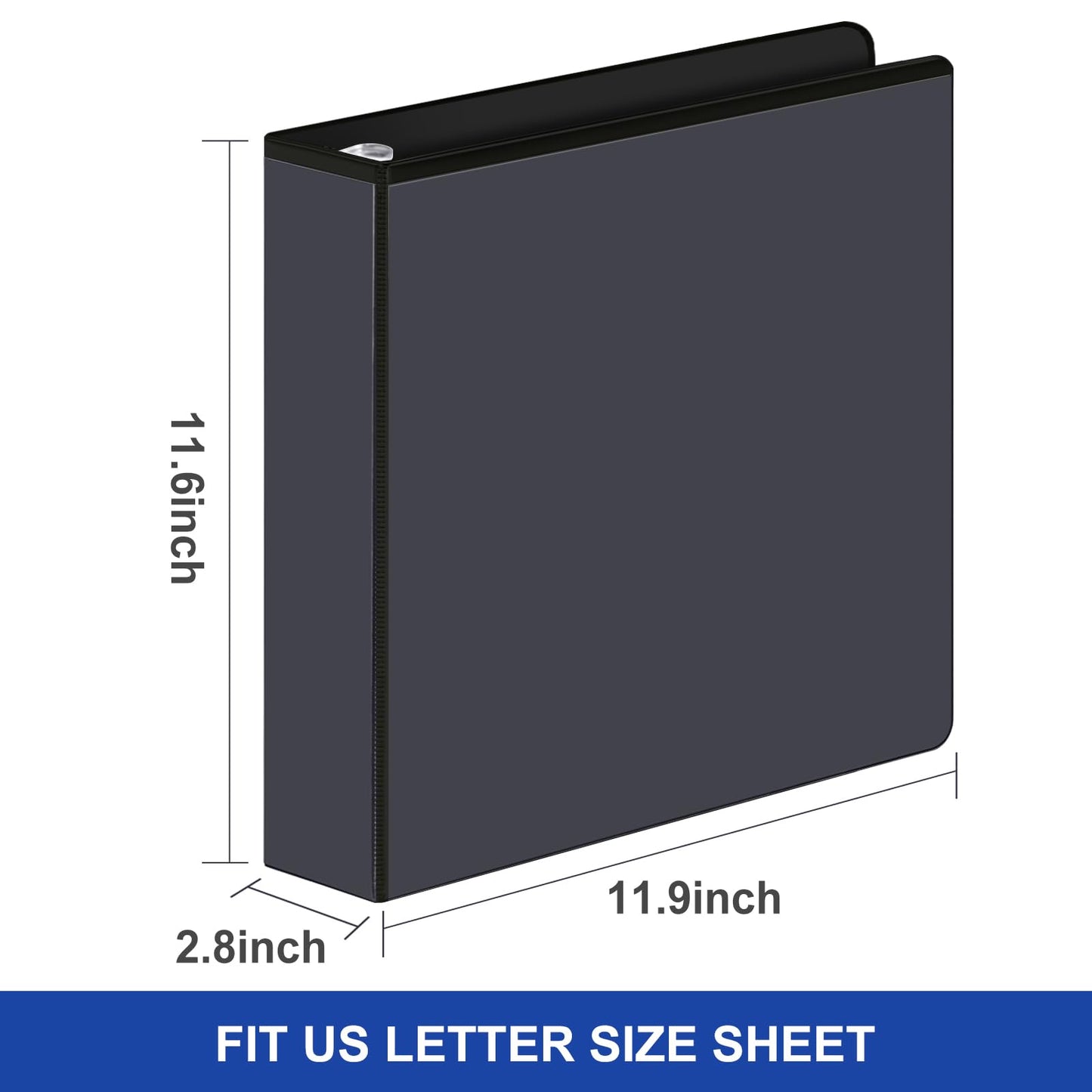COMIX Sturdy 2 Inch D-Ring 3 Ring Binder with Clear View Cover