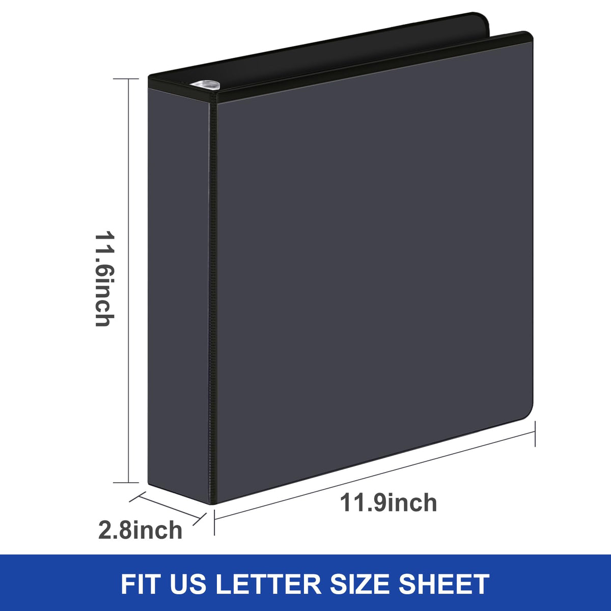 COMIX Sturdy 2 Inch D-Ring 3 Ring Binder with Clear View Cover