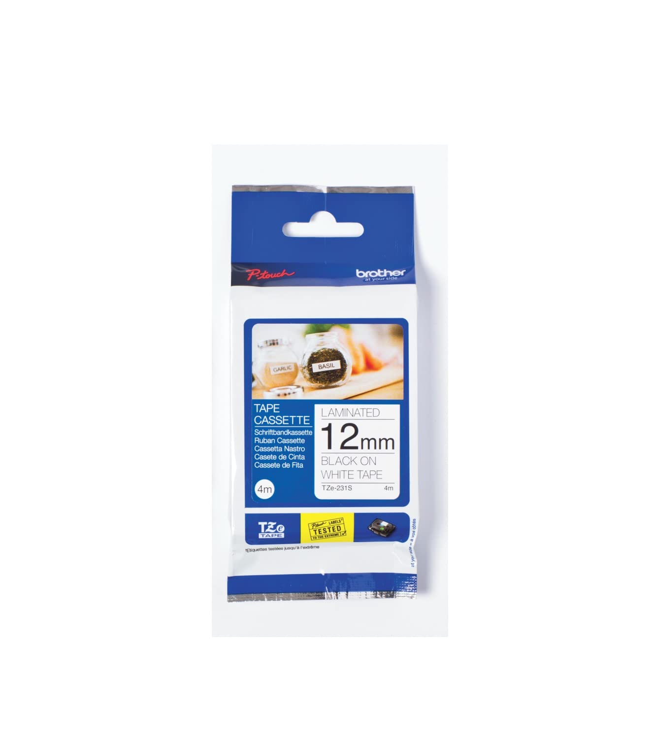 Brother TZe-231S Labelling Tape Cassette, Black on White,