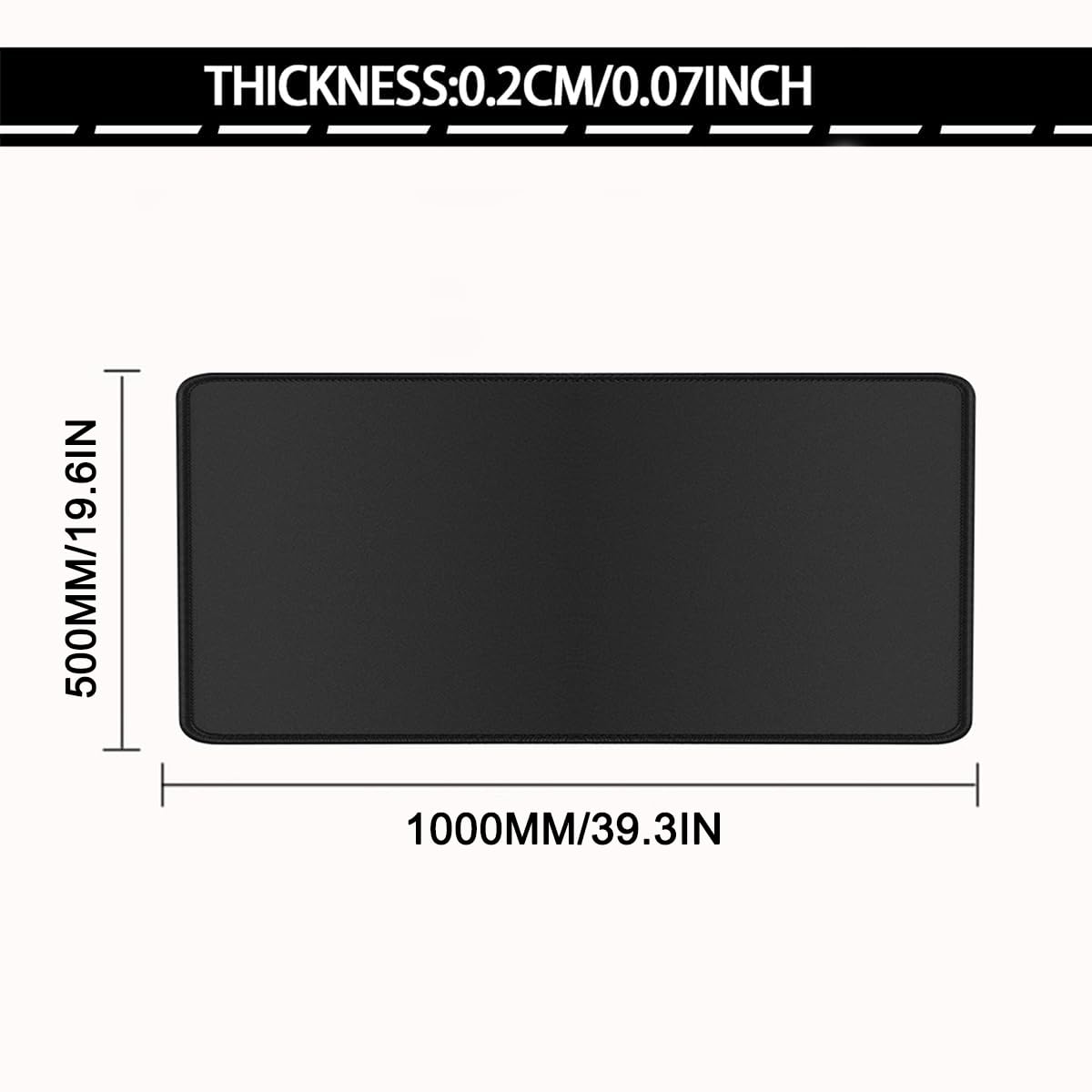 Rcege Large Gaming Mouse Pad Extended Desk Mat with Non Slip Stitched Edge