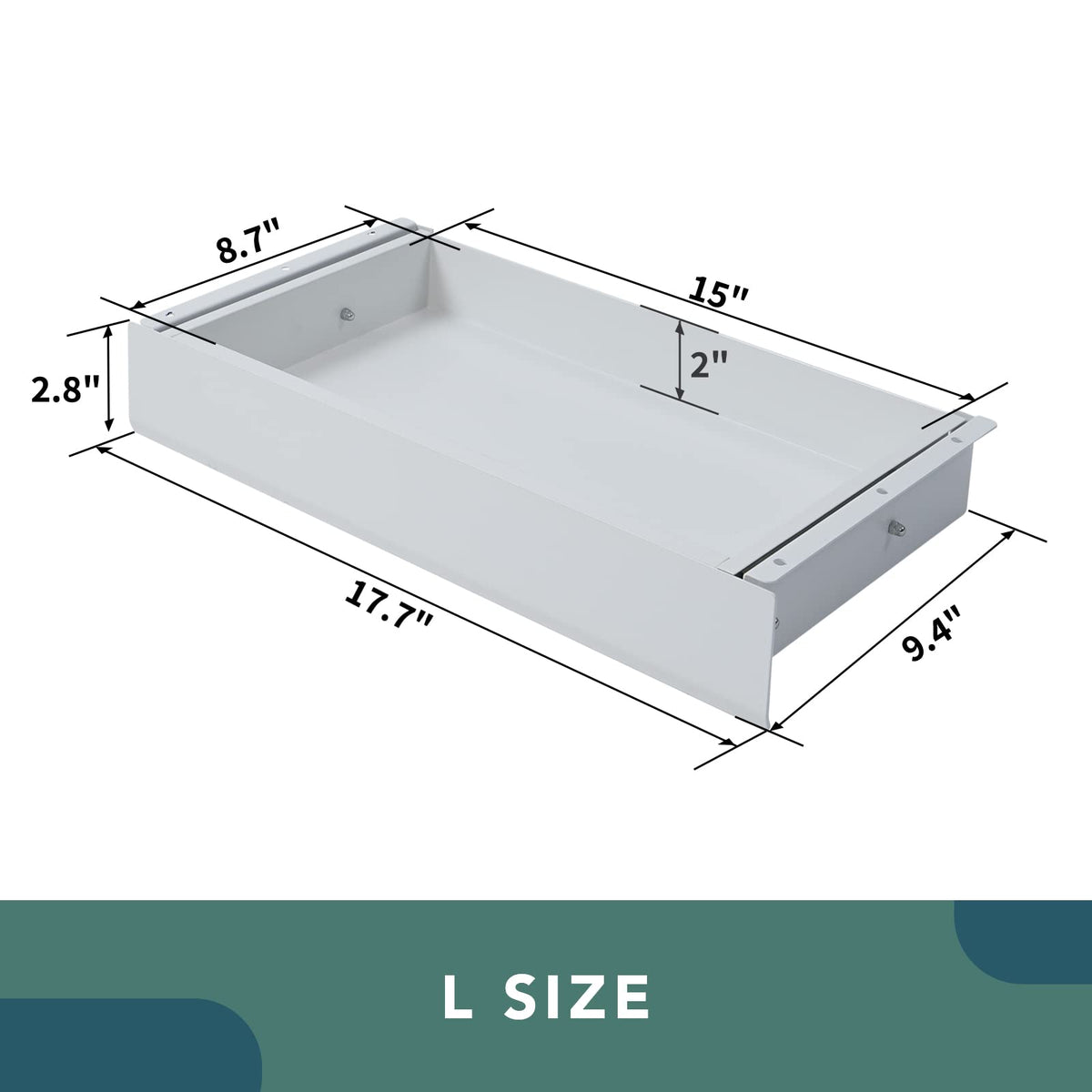 FLEXISPOT Under Desk Drawer, Steel Drawer for Desk Slide-out, Under table Mounted Drawer, Standing