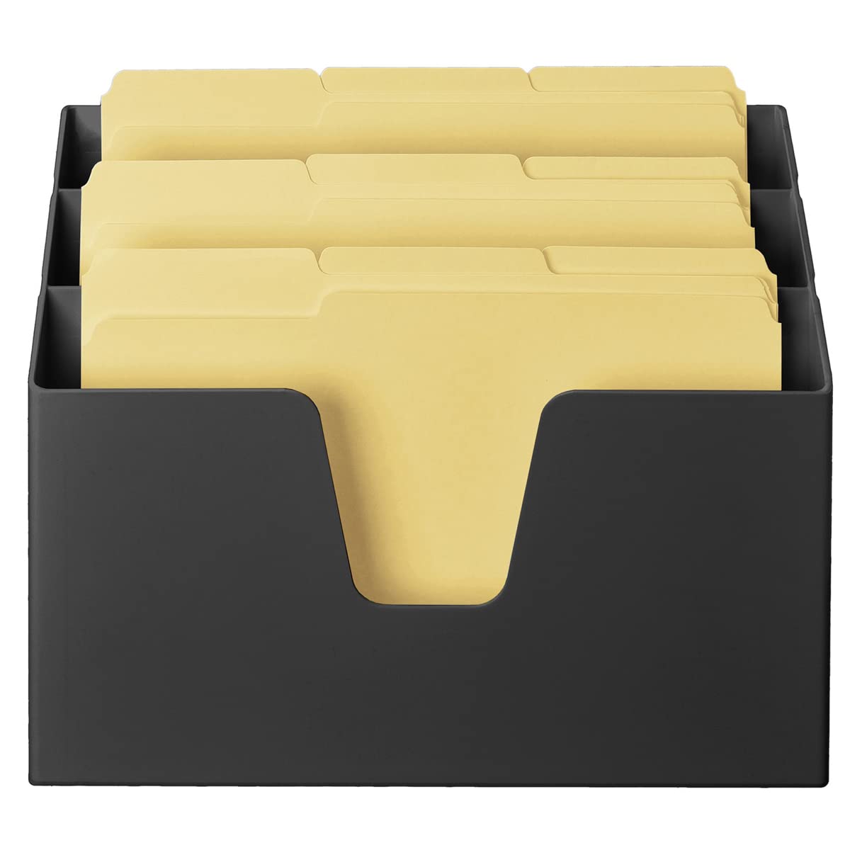 Acrimet Horizontal Triple File Folder Organizer Sorter, Letter Size, Black