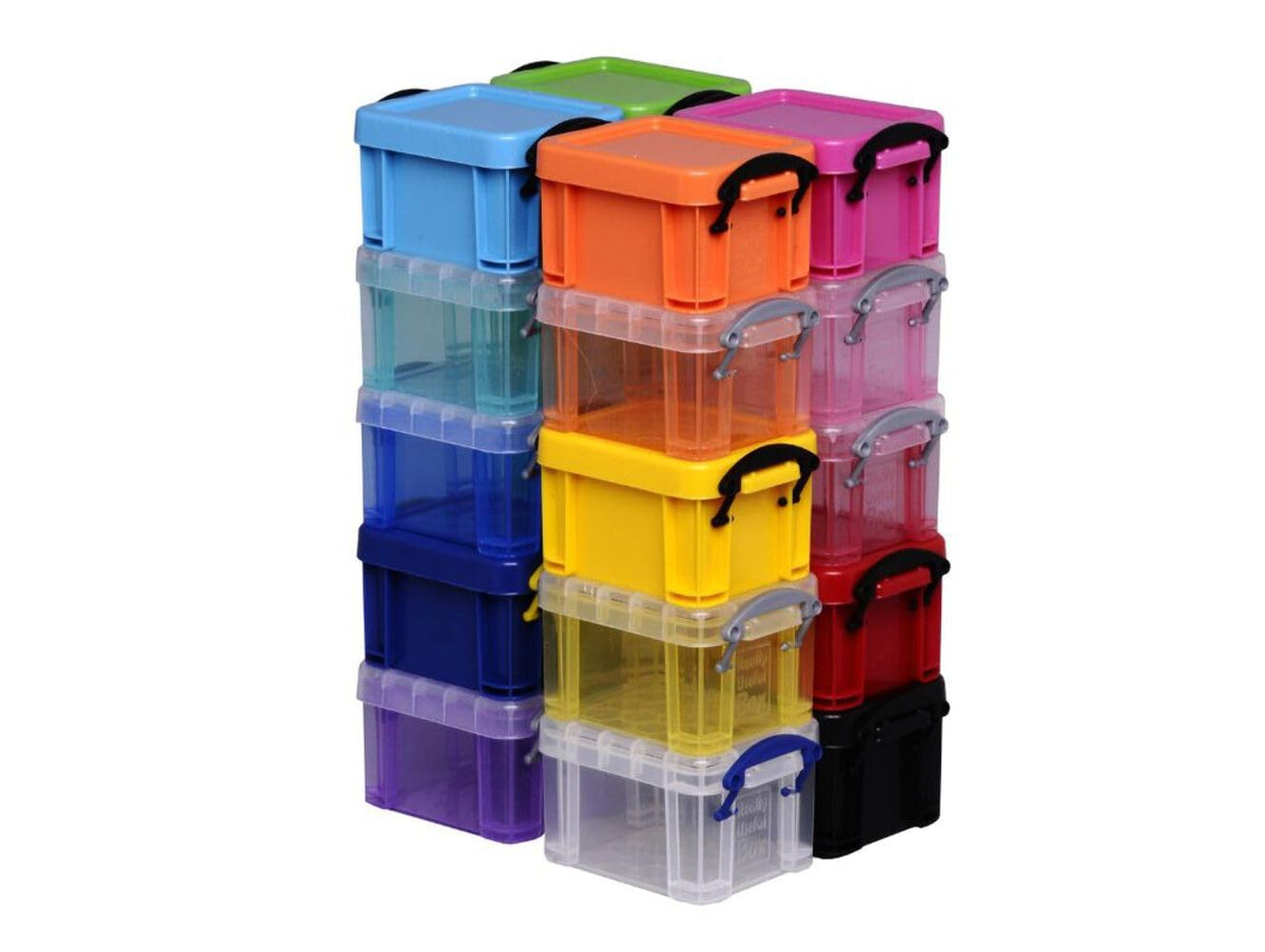 Really Useful Box Plastic Storage 0.14 Litre Clear (Pack of 10)