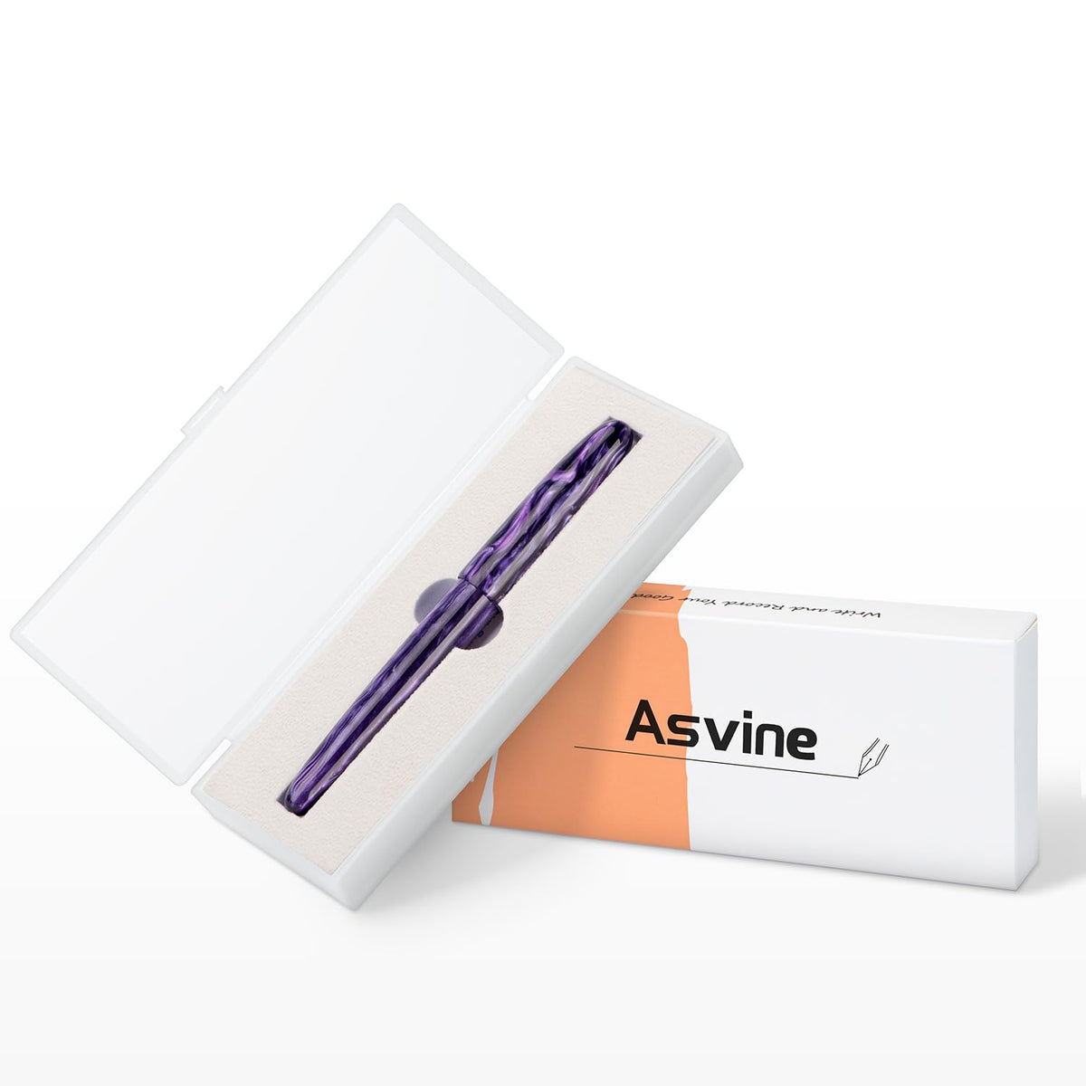 Asvine C80 Fountain Pen #8 Medium Nib Large Handcraft Pen with Converter Pen Box Collection Set