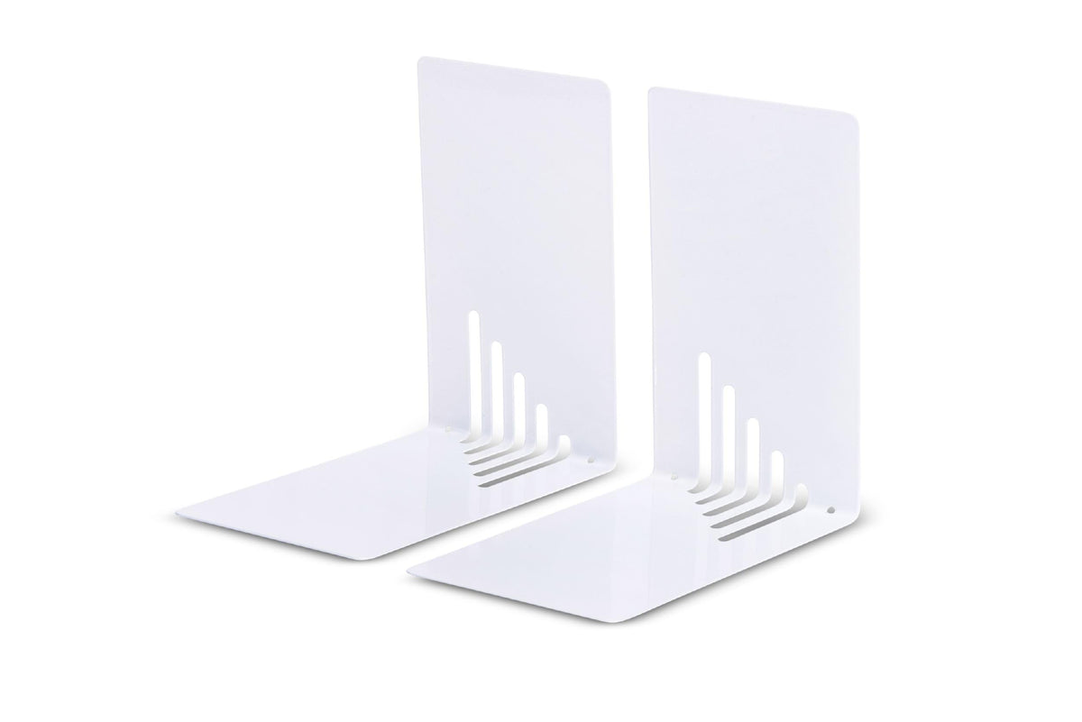 Maul 85 x 140 x 140 mm Narrow Metal Book Ends - White