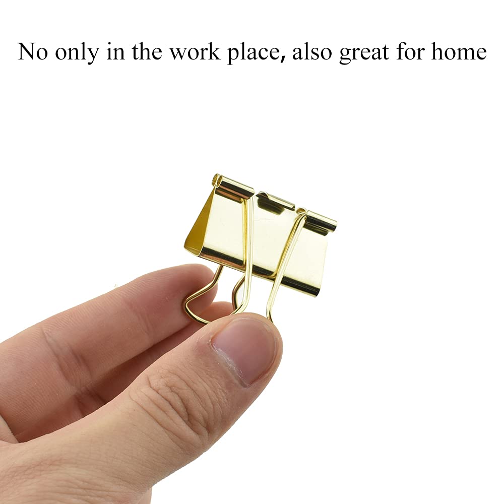 HAHIYO Binder Clips Paper Clamps Spring Steel Sturdy Medium 1.26 inches Width 0.39 Inch Capacity No