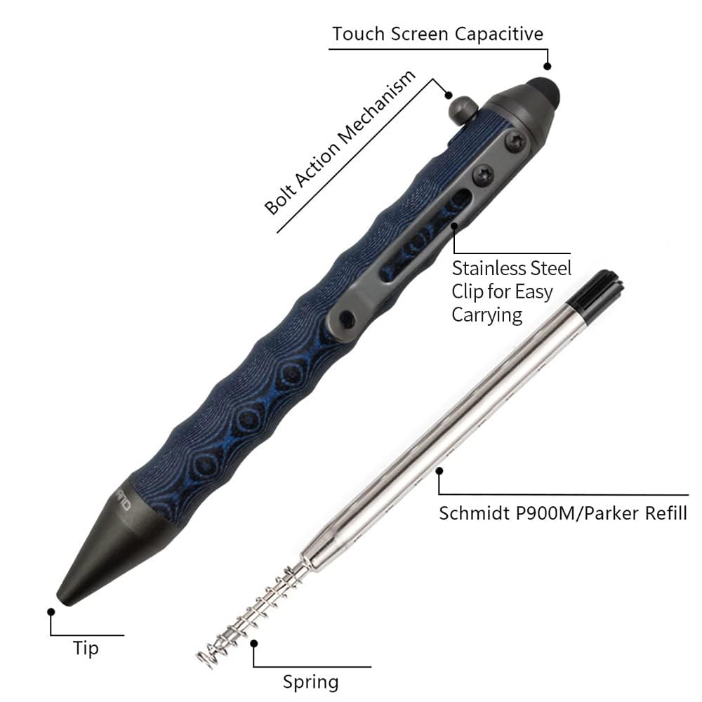 Cool Hand 4.5'' G10 Bolt Action Pens, EDC Ballpoint Ink Refillable