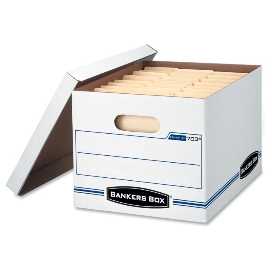 Bankers Box 6-Pack Basic Duty File Storage Boxes with Lids, Letter/Legal, STOR/FILE, (57036-04)