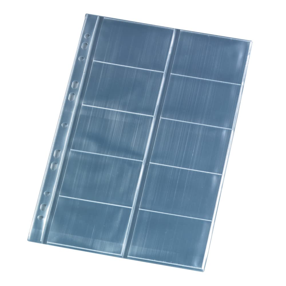 Herlitz 5894209 Business Card Case A4 with 10 Compartments, Clear, Pack of 10