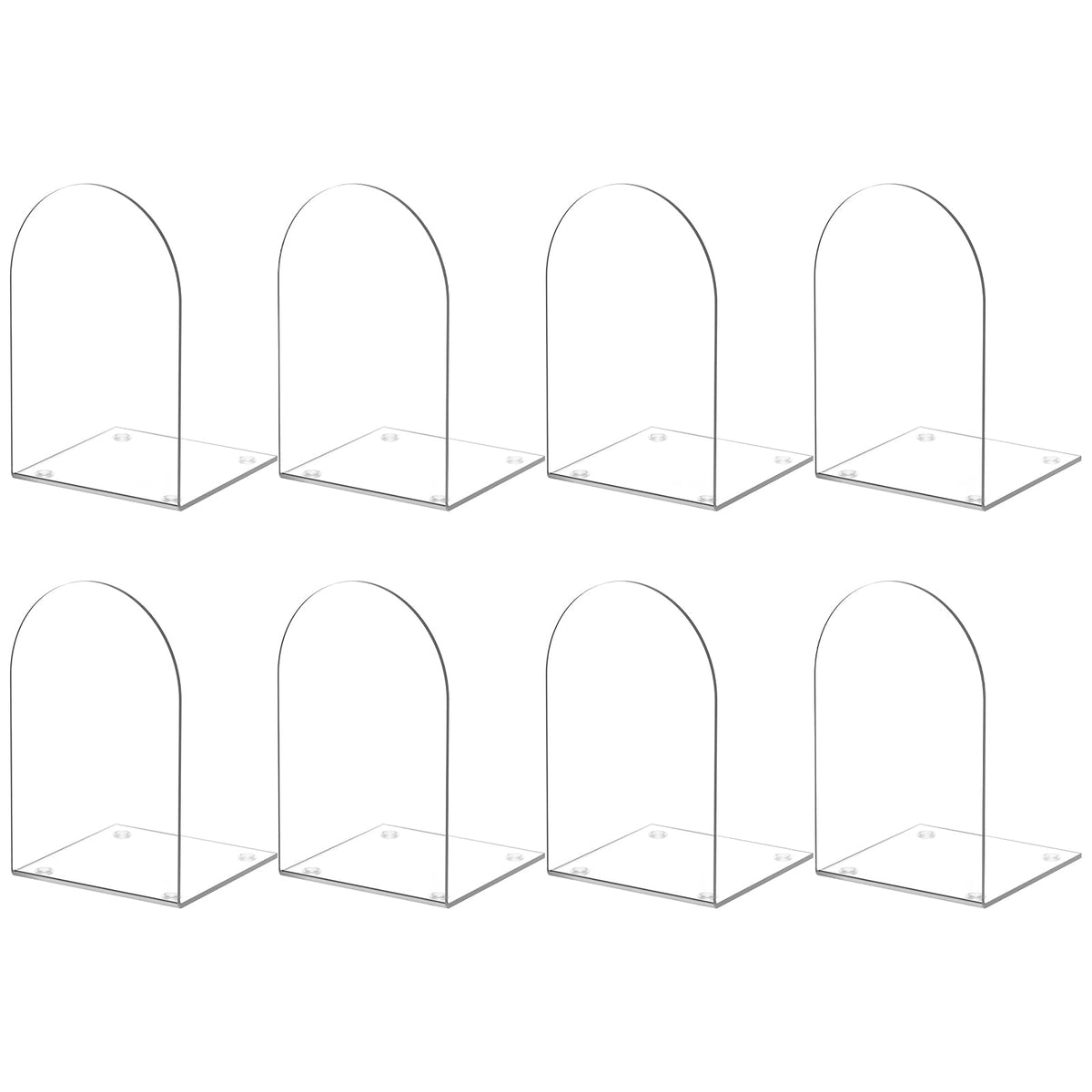 ALOTCHE Acrylic Bookends 8 Pieces, Book Ends for Shelves, Clear Bookends for Book Shelves and