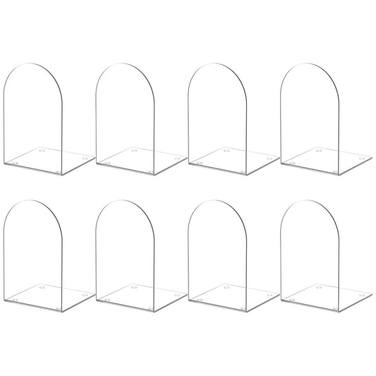 ALOTCHE Acrylic Bookends 8 Pieces, Book Ends for Shelves, Clear Bookends for Book Shelves and