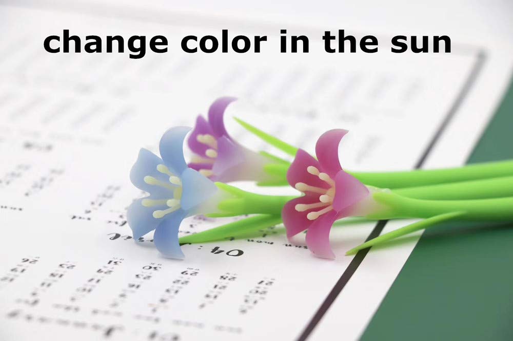 Prosnubl Color Changing Flower Pens 9Pcs Creative Gel Ink Tulip Pens for Teachers, Students, School