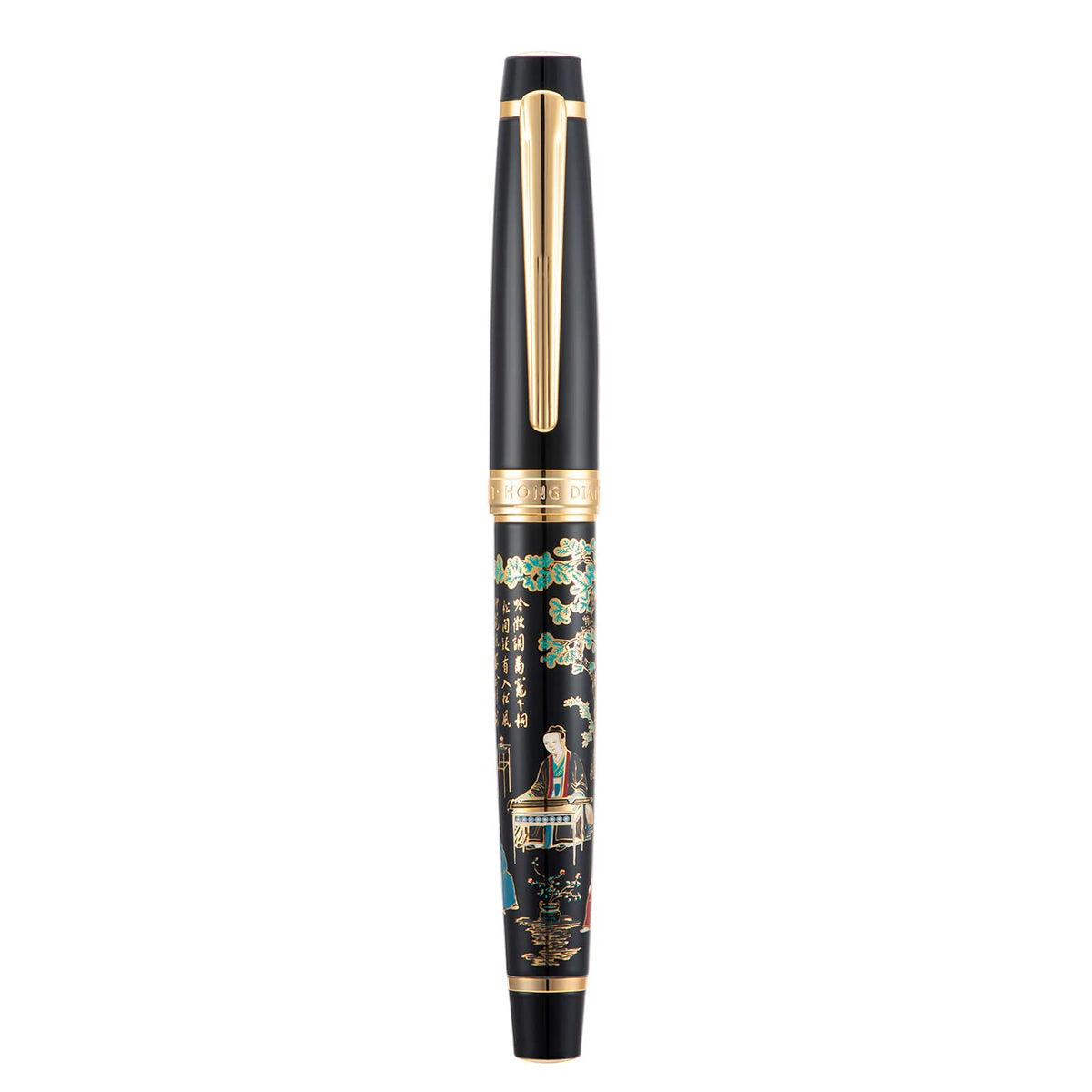 HONG DIAN 231 Chinese Classical Fountain Pen, Iridum Extra Fine Gold Nib with Chinese Painting