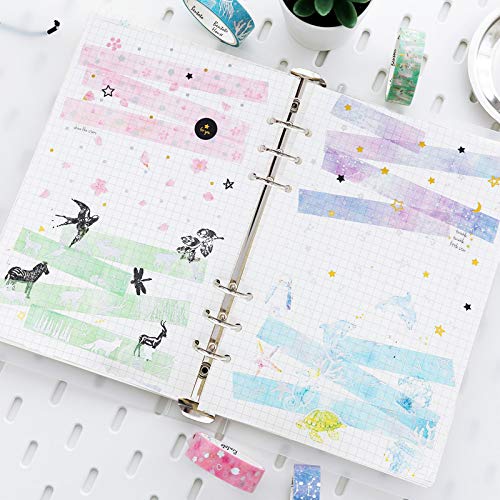 YUBBAEX Silver Washi Tape IG Style Laser Foil Masking Tape Set Decorative for Arts, DIY Crafts