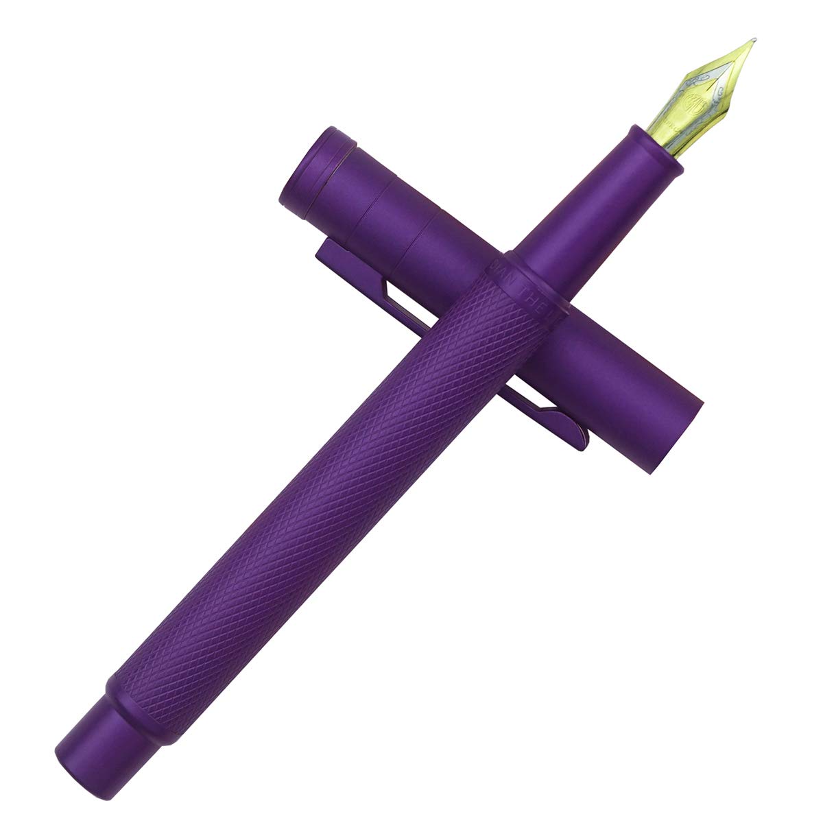 Asvine Purple Forest Fountain Pen Extra Fine Nib Classic Design with Converter and Metal Pen Case