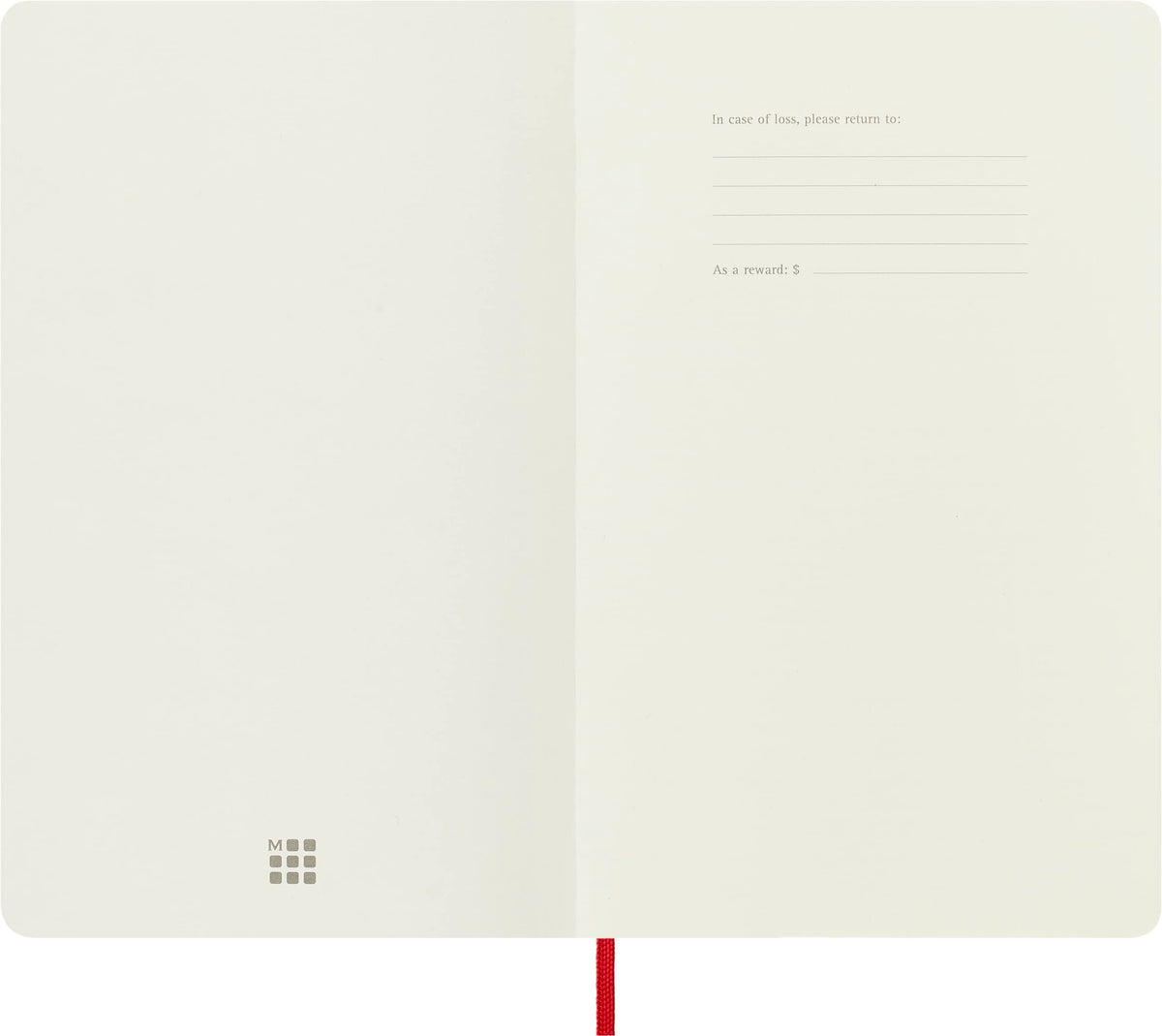 Moleskine Classic Notebook, Soft Cover, Large (5" x 8.25") Ruled/Lined, Scarlet Red, 192 pages